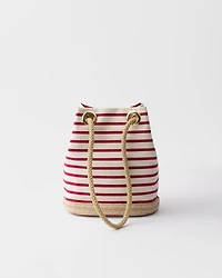 Prada Mariner small striped fabric bucket bag