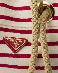 Prada Mariner small striped fabric bucket bag