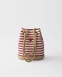 Prada Mariner small striped fabric bucket bag