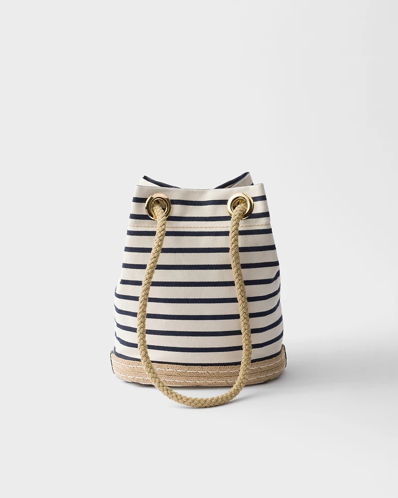 Prada Mariner small striped fabric bucket bag