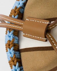 Mini wicker bucket bag