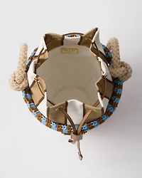 Mini wicker bucket bag