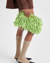 Medium fringed crochet clutch