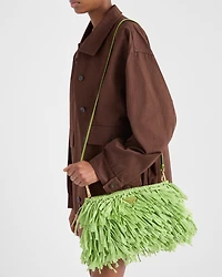 Medium fringed crochet clutch