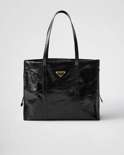 Large leather tote bag