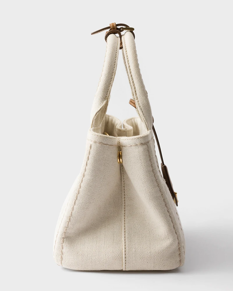 Prada Jardinière small linen blend handbag