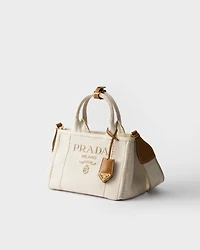 Prada Jardinière small linen blend handbag