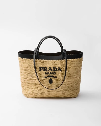 crochet and leather tote bag