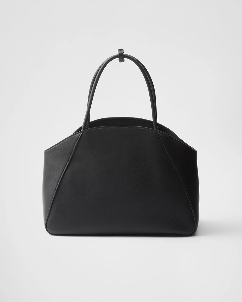 Large leather tote bag