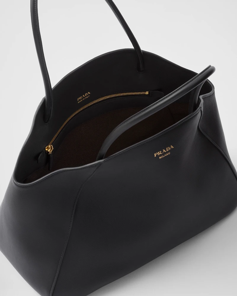 Large leather tote bag