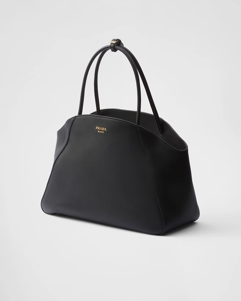 Large leather tote bag