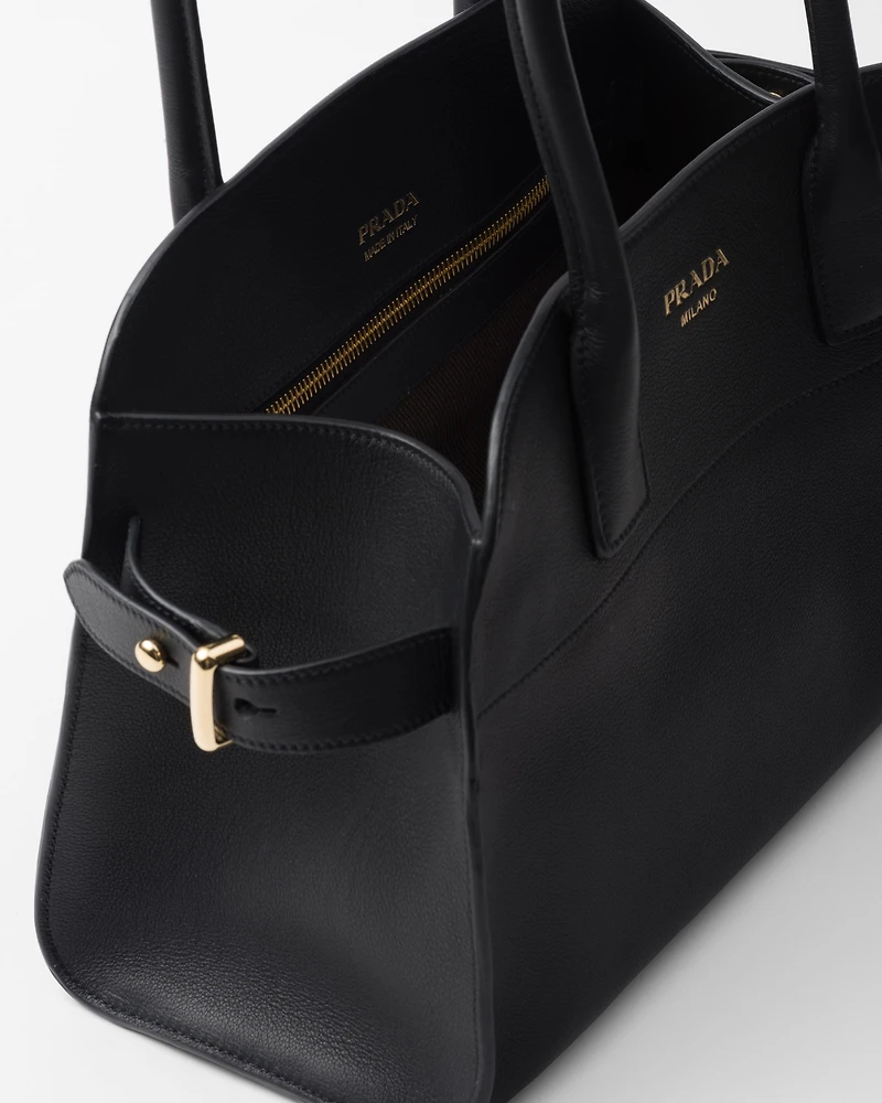 Medium leather tote bag