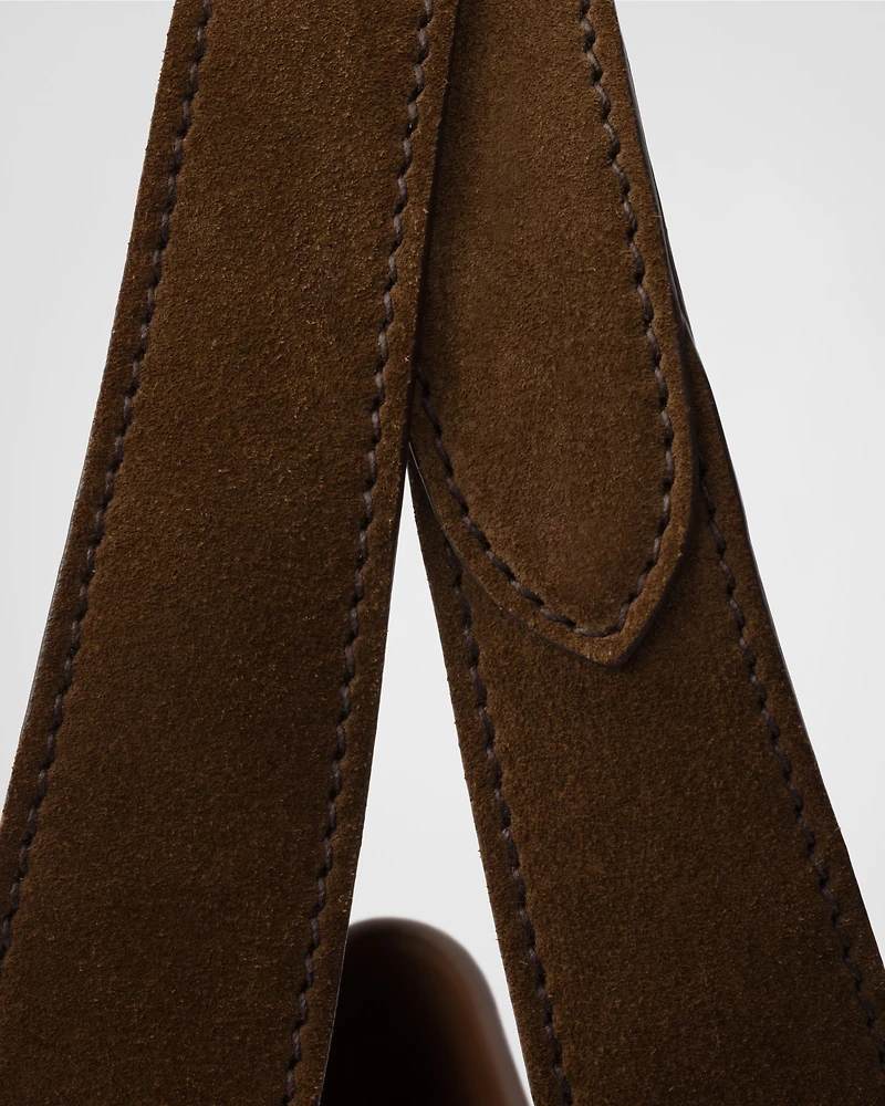 Mini suede shopping bag