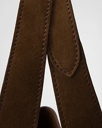 Mini suede shopping bag