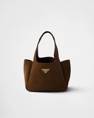 Mini suede shopping bag