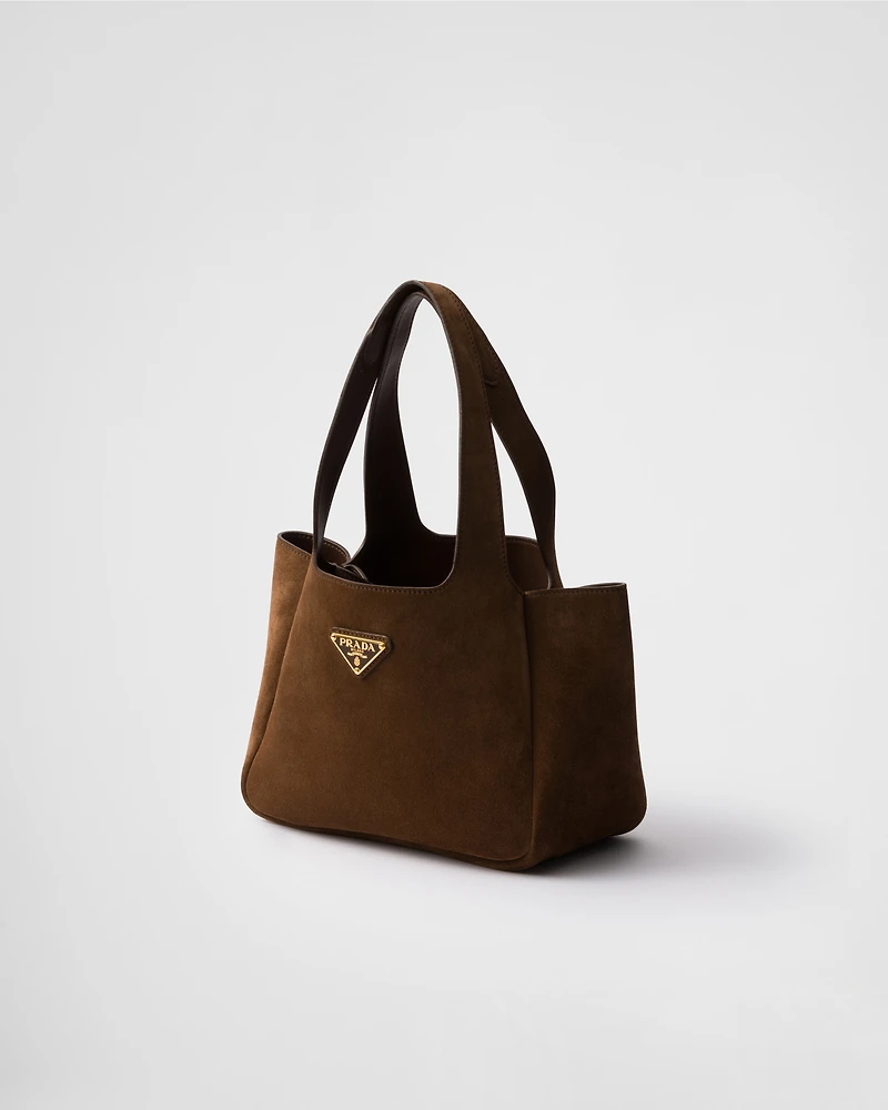 Mini suede shopping bag