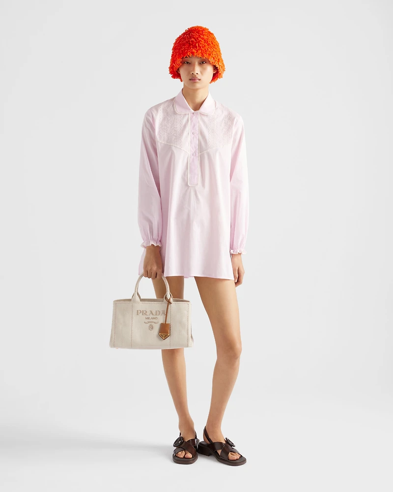 Prada Jardinière large linen blend handbag