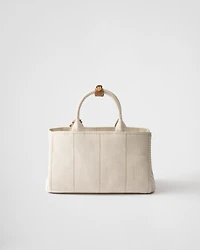 Prada Jardinière large linen blend handbag