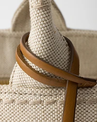 Prada Jardinière large linen blend handbag
