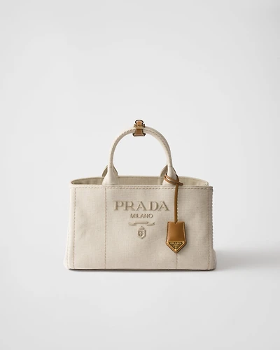 Prada Jardinière large linen blend handbag