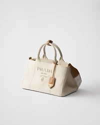 Prada Jardinière large linen blend handbag