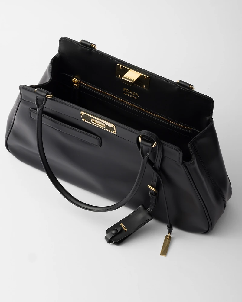 Medium leather tote bag