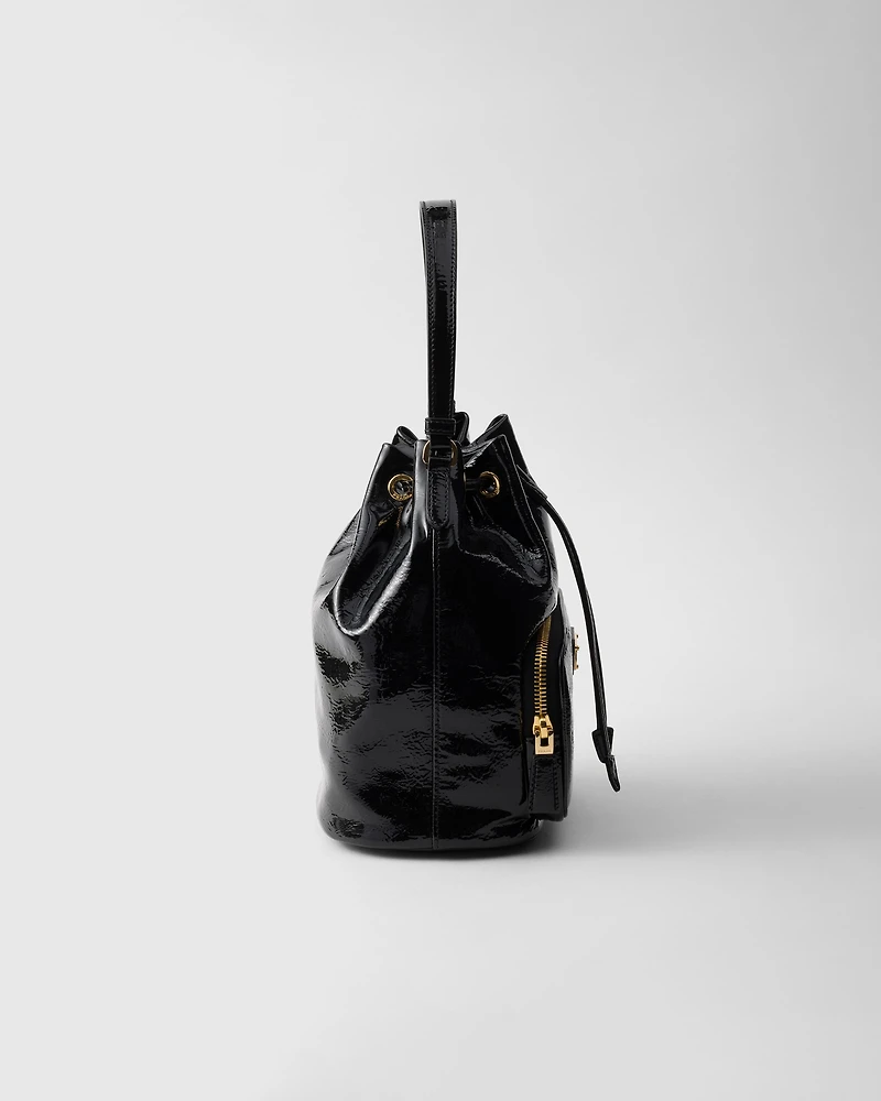 Prada Duet naplak patent leather bucket bag