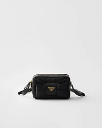 Mini Re-Nylon and nappa leather shoulder bag with bow