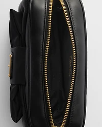 Mini Re-Nylon and nappa leather shoulder bag with bow