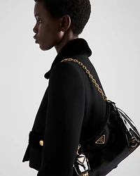 Prada Re-Edition 2005 naplak patent leather bag with charm
