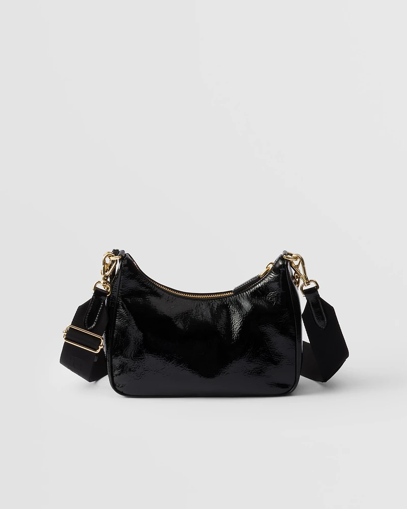 Prada Re-Edition 2005 naplak patent leather bag with charm