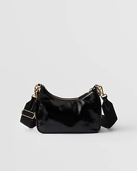 Prada Re-Edition 2005 naplak patent leather bag with charm