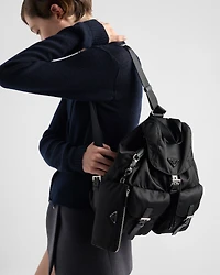 Medium Re-Nylon backpack with pouch