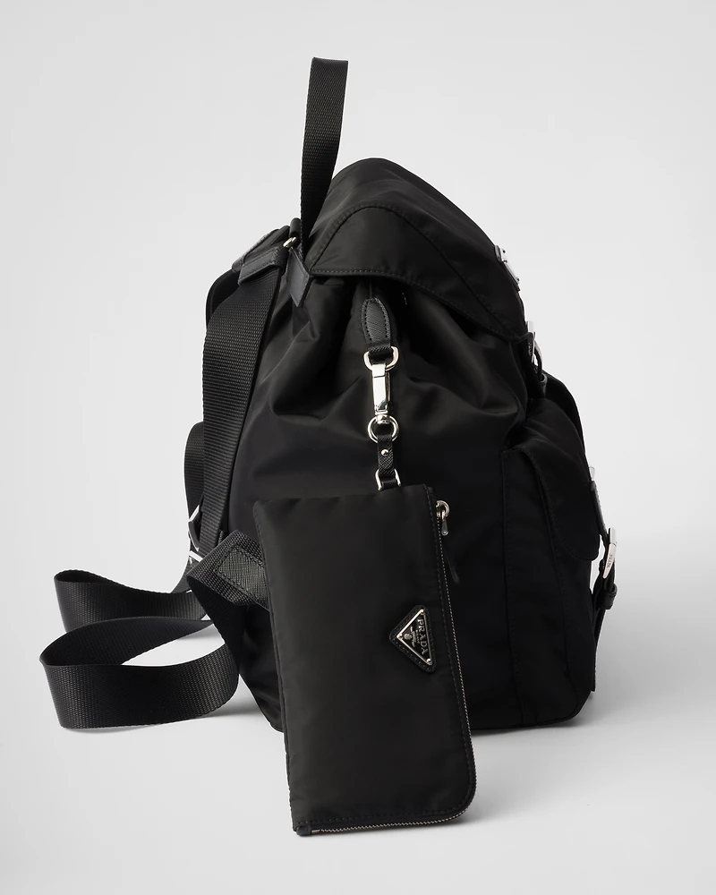 Medium Re-Nylon backpack with pouch