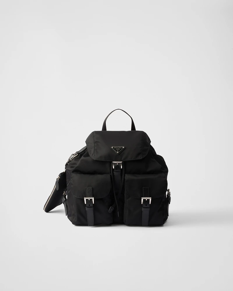 Medium Re-Nylon backpack with pouch