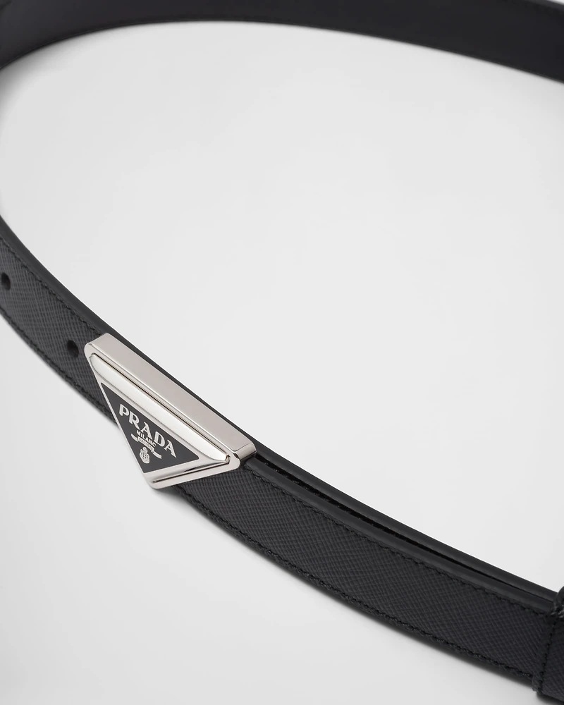 Saffiano leather belt