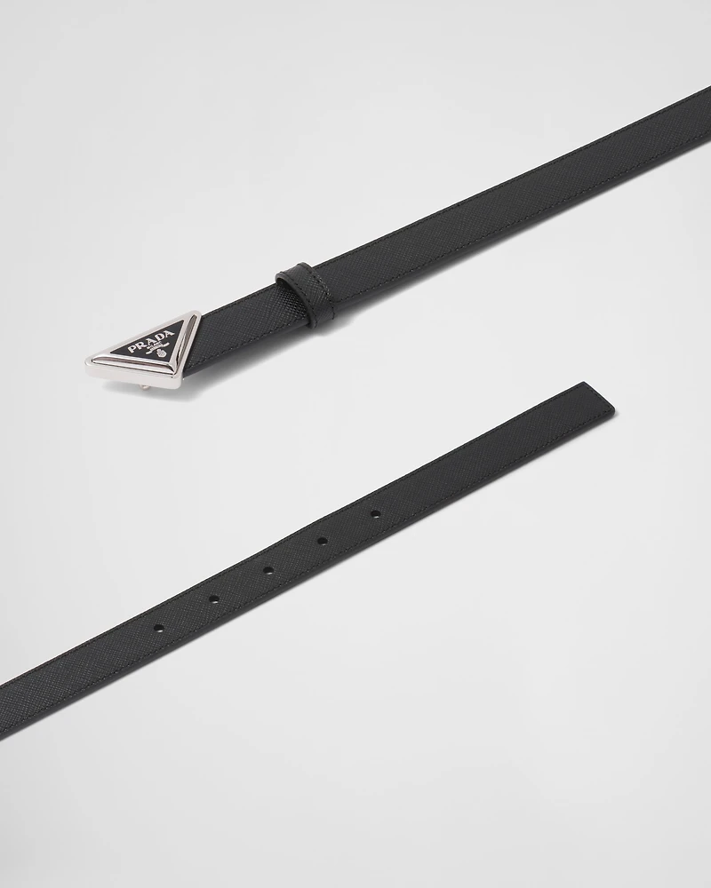 Saffiano leather belt