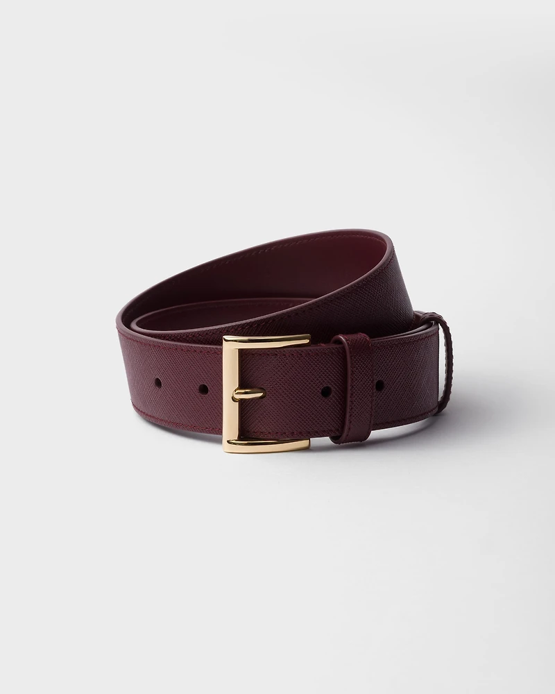 Saffiano leather belt