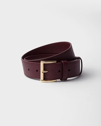 Saffiano leather belt