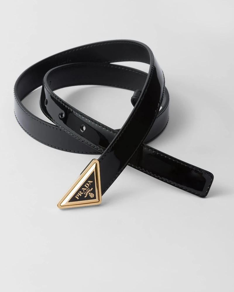 Patent leather belt