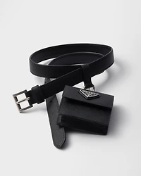 Saffiano leather belt