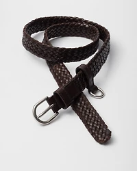Braided leather belt