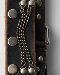 Studded leather belt