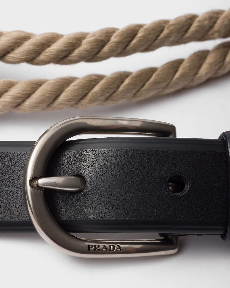 Leather and cord belt