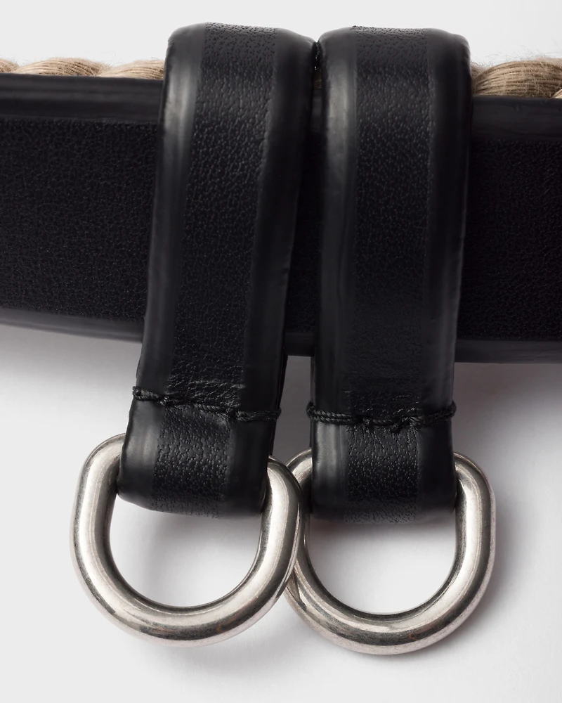 Leather and cord belt