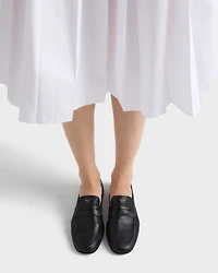 Shuffle antiqued leather loafers