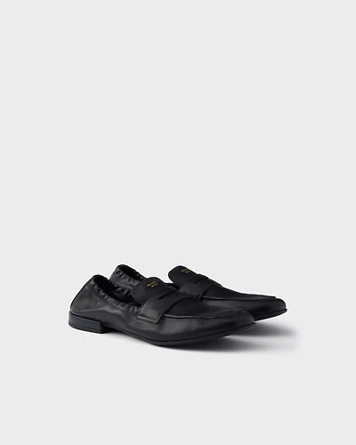 Shuffle antiqued leather loafers