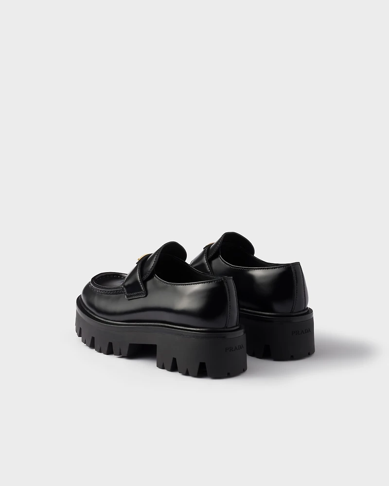 Brushed leather loafers