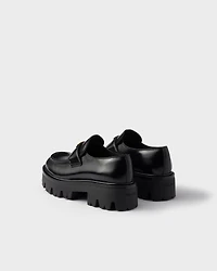 Brushed leather loafers