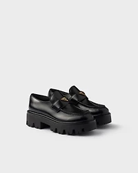 Brushed leather loafers